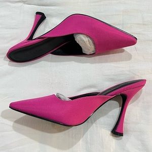 NASTY GAL flare heel mules